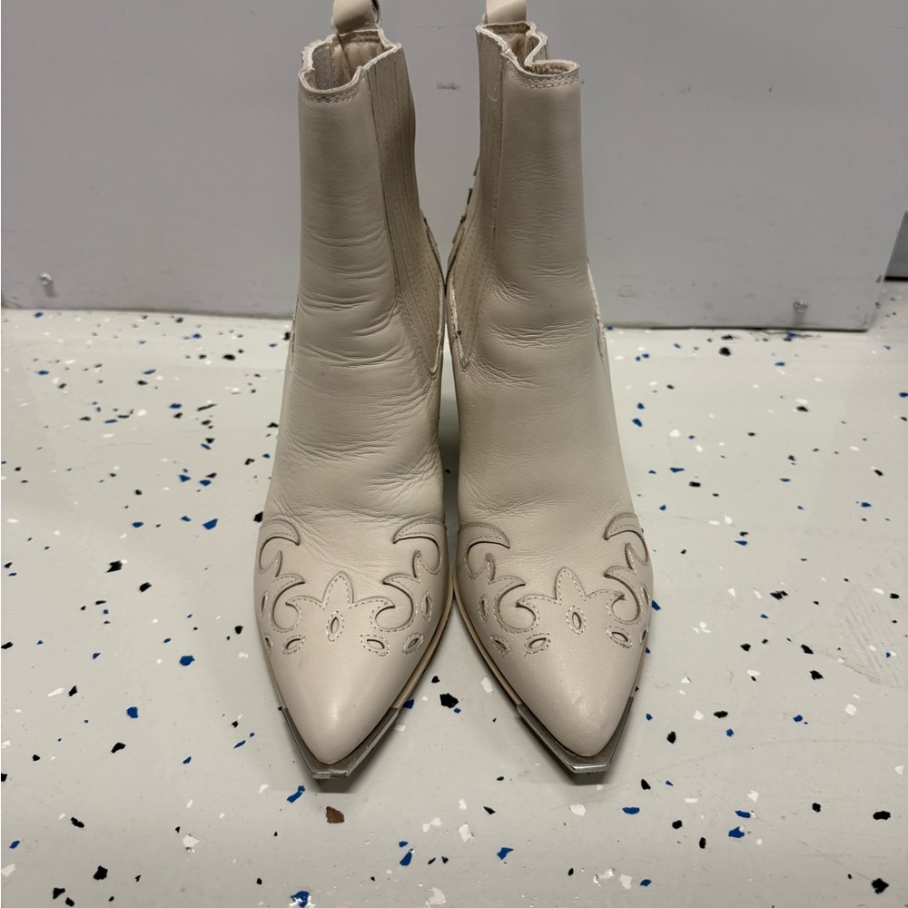 Steve Madden Cream Ankle Booties